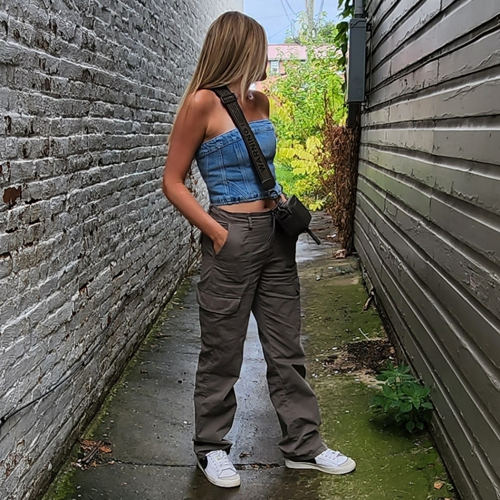 Zara Army Green Cargo Pants / Size 4